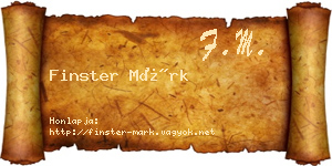 Finster Márk névjegykártya